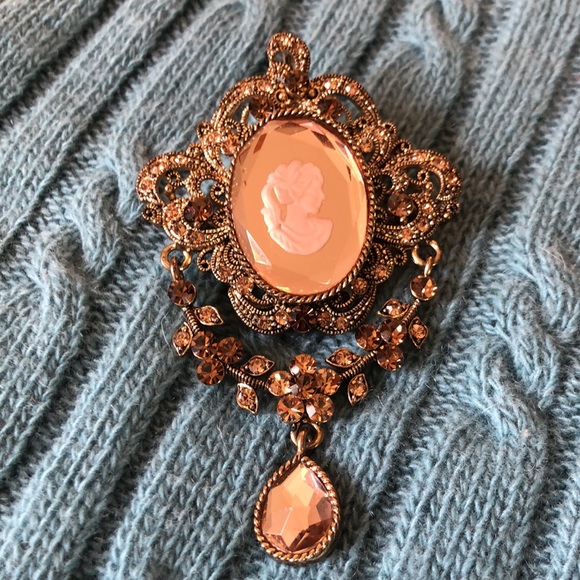 CAMEO Gold Bronze Brown Mirrored Statement Ornate Old World Victorian $89 NEW - Picture 5 of 16